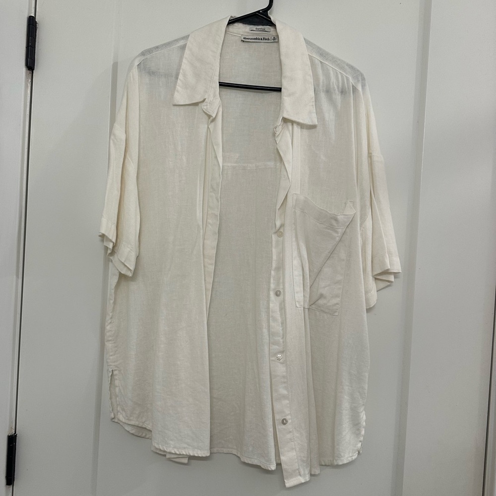 Abercrombie & Fitch linen button down short sleeve